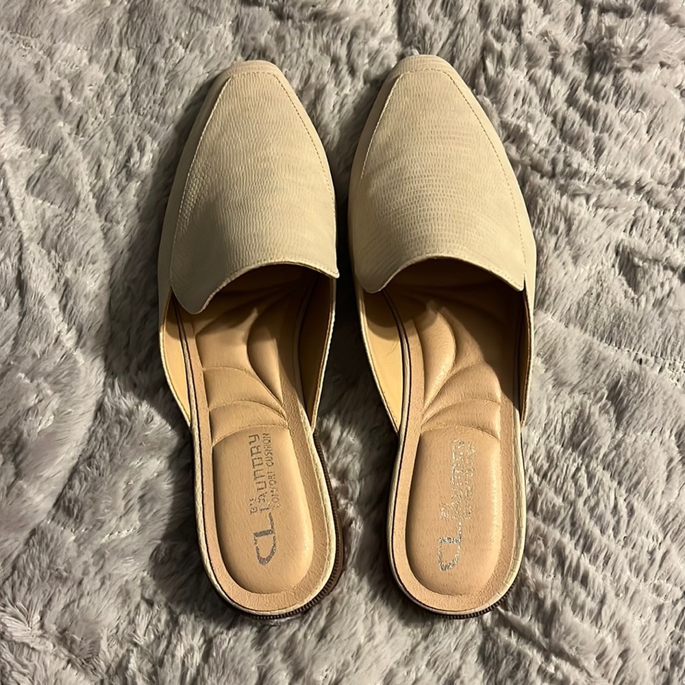 Off white mules by laundry